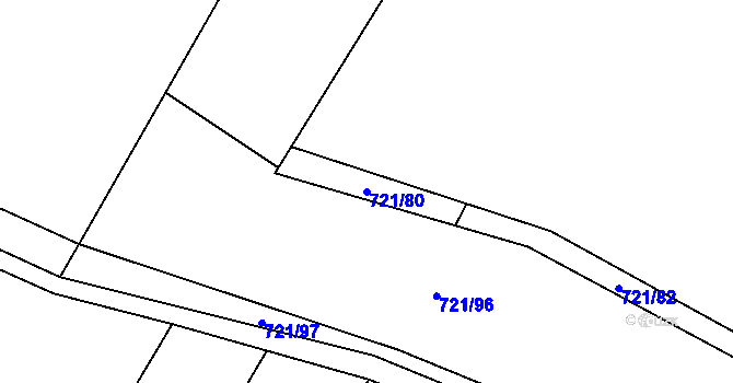 Parcela st. 721/80 v KÚ Čečelice, Katastrální mapa