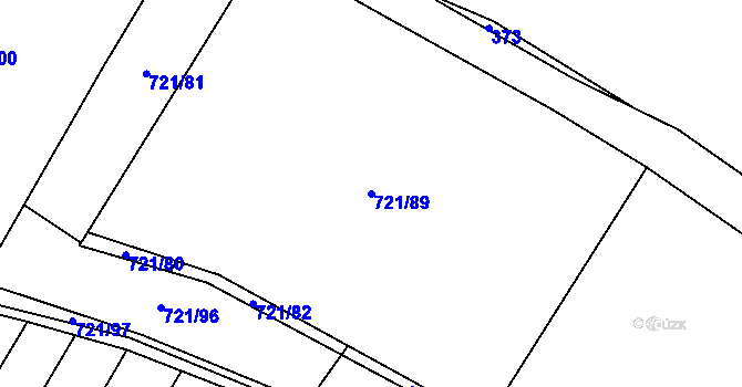 Parcela st. 721/89 v KÚ Čečelice, Katastrální mapa