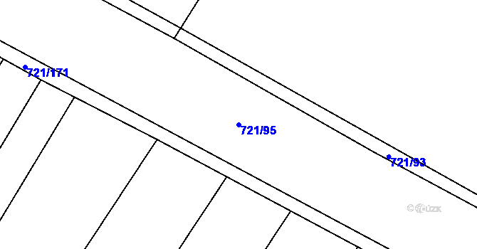 Parcela st. 721/95 v KÚ Čečelice, Katastrální mapa
