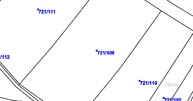 Parcela st. 721/109 v KÚ Čečelice, Katastrální mapa