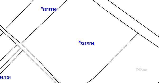 Parcela st. 721/114 v KÚ Čečelice, Katastrální mapa