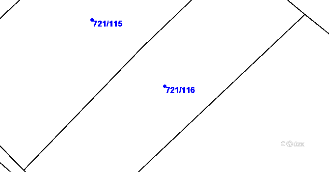 Parcela st. 721/116 v KÚ Čečelice, Katastrální mapa