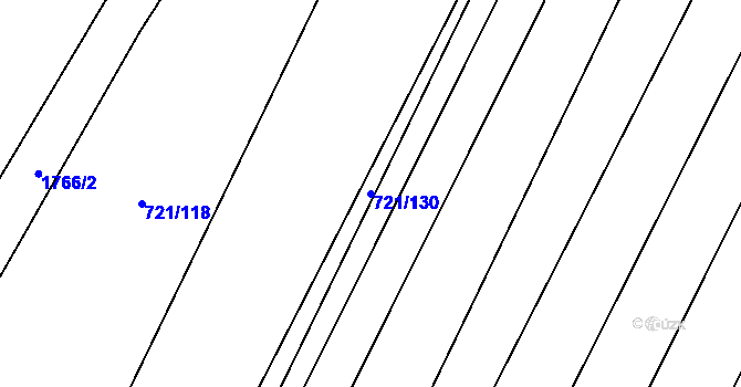 Parcela st. 721/130 v KÚ Čečelice, Katastrální mapa