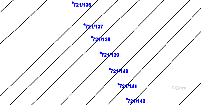 Parcela st. 721/139 v KÚ Čečelice, Katastrální mapa
