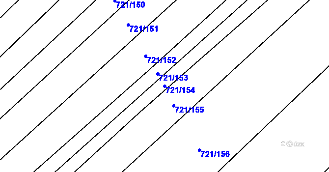 Parcela st. 721/154 v KÚ Čečelice, Katastrální mapa