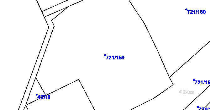 Parcela st. 721/159 v KÚ Čečelice, Katastrální mapa