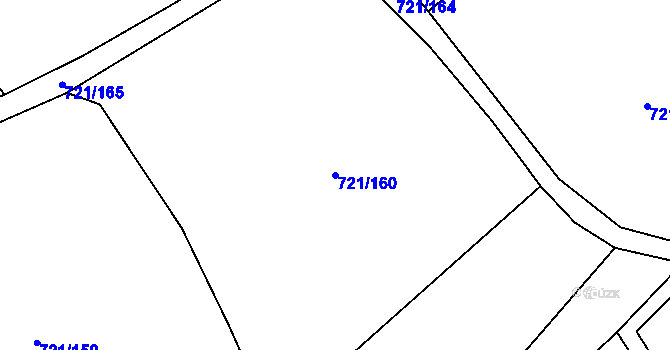 Parcela st. 721/160 v KÚ Čečelice, Katastrální mapa