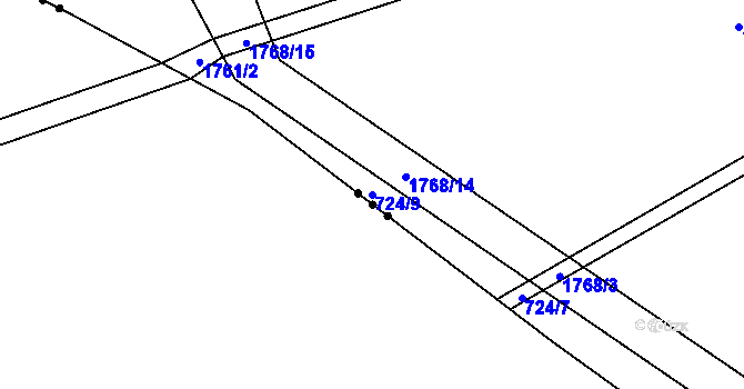 Parcela st. 724/9 v KÚ Čečelice, Katastrální mapa