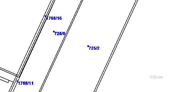 Parcela st. 725/2 v KÚ Čečelice, Katastrální mapa