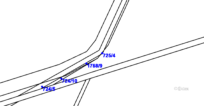 Parcela st. 725/4 v KÚ Čečelice, Katastrální mapa