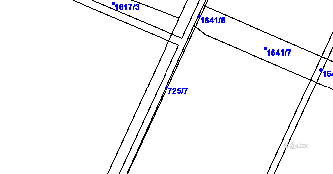 Parcela st. 725/7 v KÚ Čečelice, Katastrální mapa