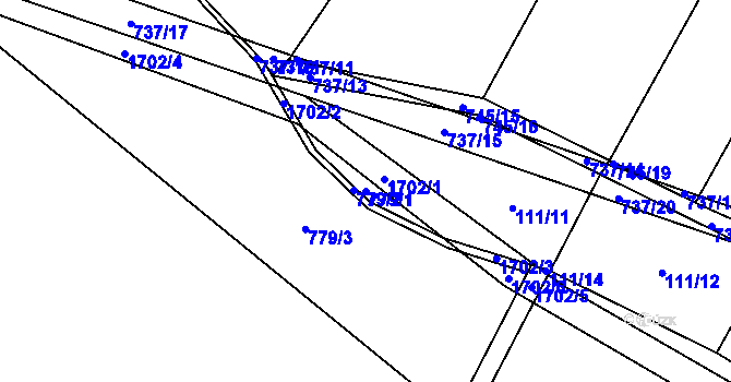 Parcela st. 779/1 v KÚ Čečelice, Katastrální mapa