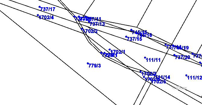 Parcela st. 779/2 v KÚ Čečelice, Katastrální mapa