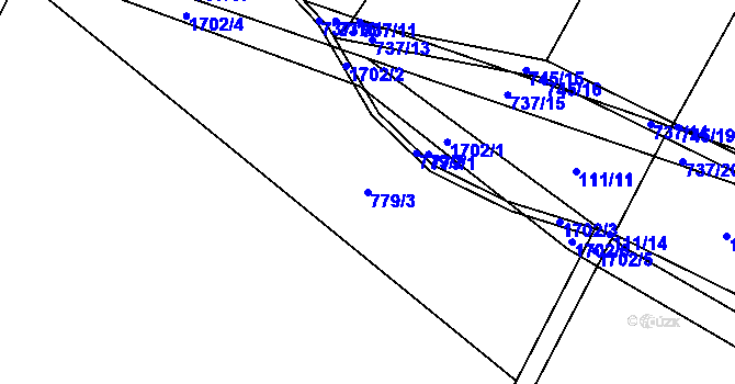 Parcela st. 779/3 v KÚ Čečelice, Katastrální mapa