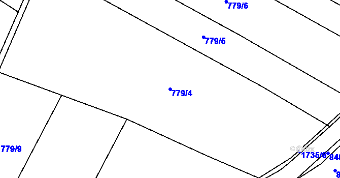 Parcela st. 779/4 v KÚ Čečelice, Katastrální mapa
