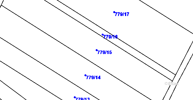 Parcela st. 779/15 v KÚ Čečelice, Katastrální mapa