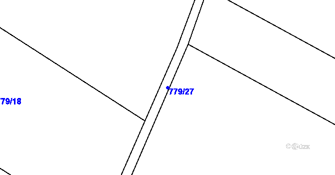 Parcela st. 779/27 v KÚ Čečelice, Katastrální mapa