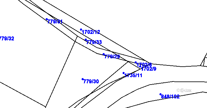 Parcela st. 779/29 v KÚ Čečelice, Katastrální mapa