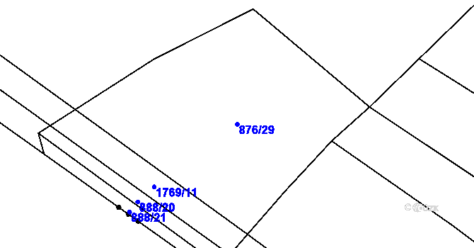 Parcela st. 876/29 v KÚ Čečelice, Katastrální mapa