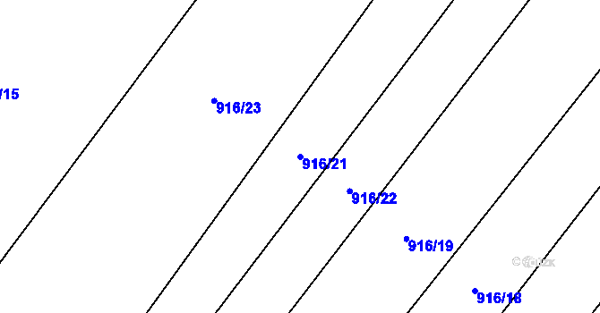 Parcela st. 916/21 v KÚ Čečelice, Katastrální mapa