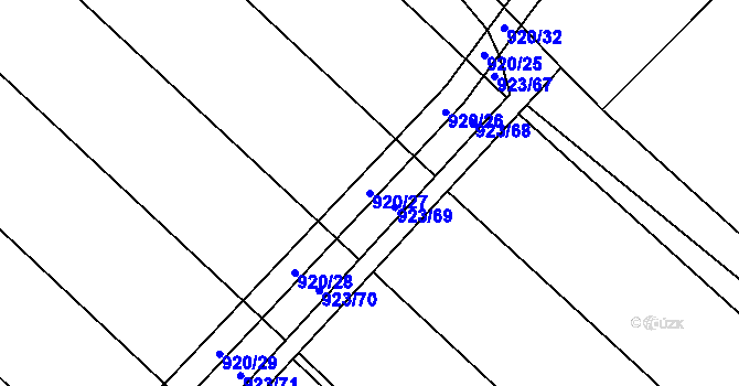 Parcela st. 920/27 v KÚ Čečelice, Katastrální mapa