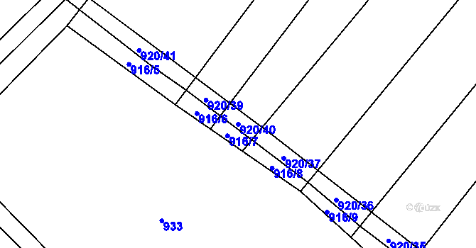 Parcela st. 920/40 v KÚ Čečelice, Katastrální mapa