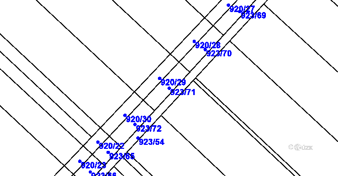 Parcela st. 923/71 v KÚ Čečelice, Katastrální mapa