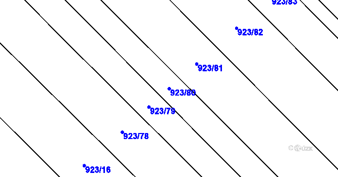 Parcela st. 923/80 v KÚ Čečelice, Katastrální mapa