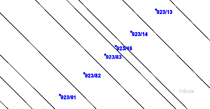 Parcela st. 923/83 v KÚ Čečelice, Katastrální mapa