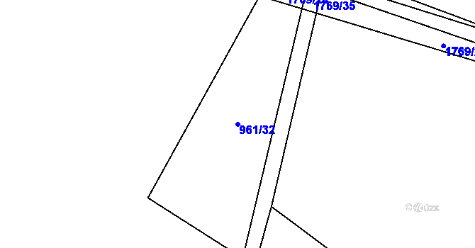 Parcela st. 961/32 v KÚ Čečelice, Katastrální mapa