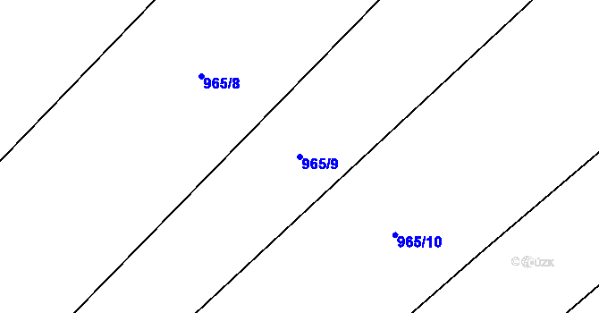 Parcela st. 965/9 v KÚ Čečelice, Katastrální mapa