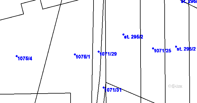 Parcela st. 1071/29 v KÚ Čečelice, Katastrální mapa