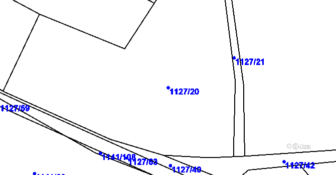 Parcela st. 1127/20 v KÚ Čečelice, Katastrální mapa
