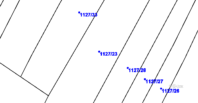 Parcela st. 1127/23 v KÚ Čečelice, Katastrální mapa