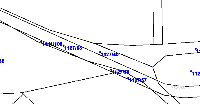 Parcela st. 1127/40 v KÚ Čečelice, Katastrální mapa