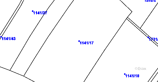 Parcela st. 1141/17 v KÚ Čečelice, Katastrální mapa