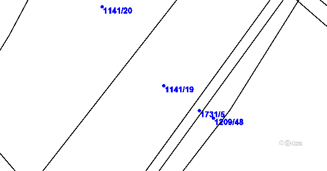 Parcela st. 1141/19 v KÚ Čečelice, Katastrální mapa
