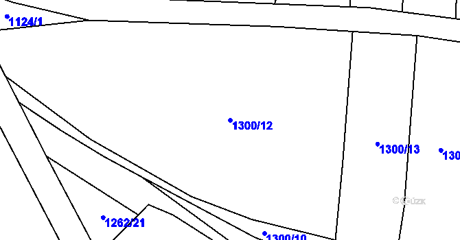 Parcela st. 1300/12 v KÚ Čečelice, Katastrální mapa