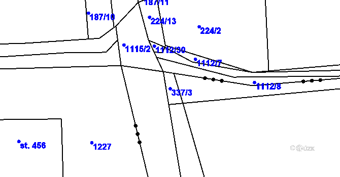 Parcela st. 337/3 v KÚ Čečelice, Katastrální mapa