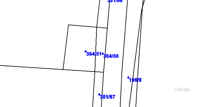 Parcela st. 364/56 v KÚ Čečelice, Katastrální mapa