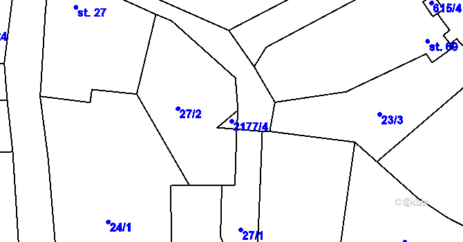 Parcela st. 2177/4 v KÚ Čečelovice, Katastrální mapa