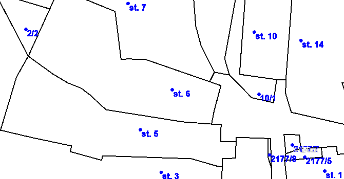 Parcela st. 6 v KÚ Čečelovice, Katastrální mapa
