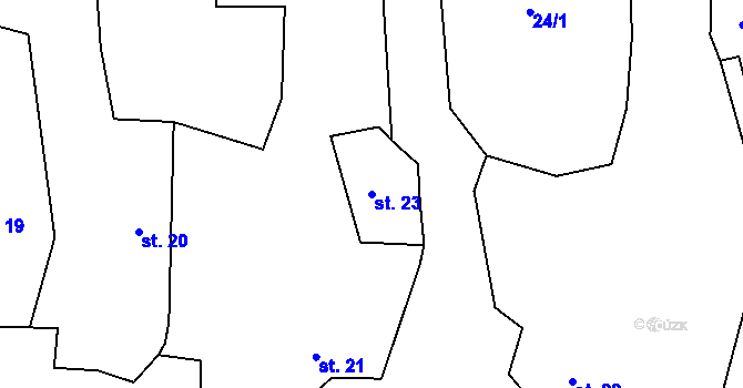 Parcela st. 23 v KÚ Čečelovice, Katastrální mapa