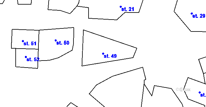 Parcela st. 49 v KÚ Čečelovice, Katastrální mapa