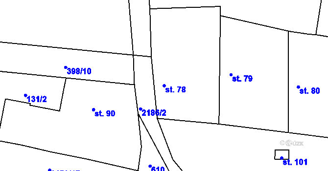 Parcela st. 78 v KÚ Čečelovice, Katastrální mapa