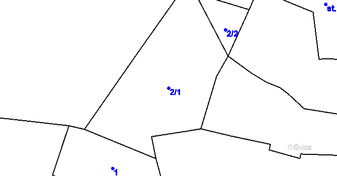 Parcela st. 2/1 v KÚ Čečelovice, Katastrální mapa