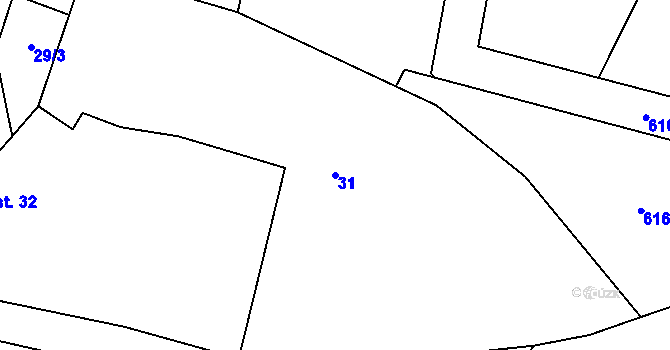 Parcela st. 31 v KÚ Čečelovice, Katastrální mapa