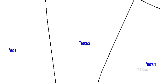 Parcela st. 502/2 v KÚ Čečelovice, Katastrální mapa