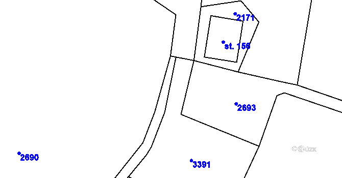 Parcela st. 2150/4 v KÚ Čečelovice, Katastrální mapa
