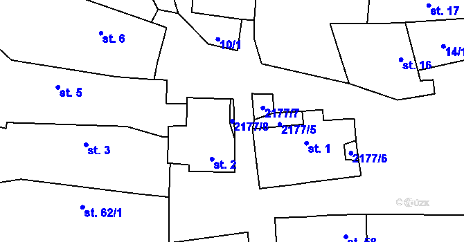Parcela st. 2177/8 v KÚ Čečelovice, Katastrální mapa